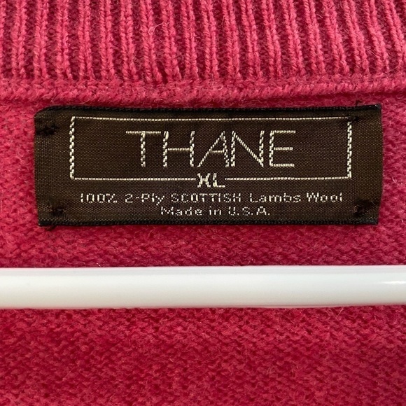 Thane 100% 2-Ply Scottish Lambs Wool Sweater V-Neck Long Sleeve Men's Size XL - Picture 3 of 6